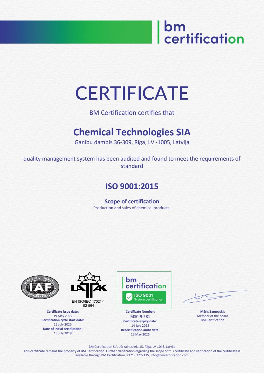 ISO 9001:2015 certificate MSC-9-581 — first page